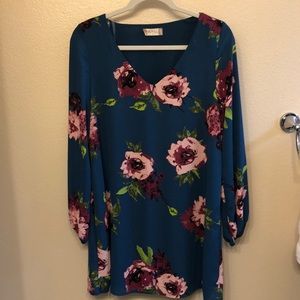 floral long-sleeve dress